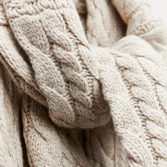 Zara 100% WOOL CABLE KNIT COAT - Picture 9 of 11